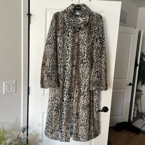 Pamela McCoy Women's long Faux Fur Coat Leopard print Size - Small